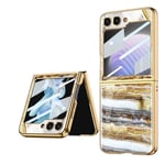 Marble Glass Case Samsung Galaxy Z Flip 5 - Onyx Gold