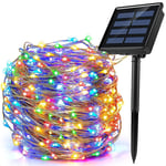 WABJTAMS Solcellslingor Utomhus, 200 LED 8 Lägen 22M Solcellsjuldekoration IP65 Vattentät Utomhus Solcellslampa för Trädgård, Balkong, Uteplats