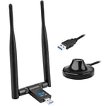 PQZATX WiFi 1200Mbps USB3.0 Dongle 2.4G/5G Long Range Stable Signal Network for XP/10/8//7/Visa