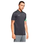 Nike Men's Academy Pro Polo, Anthracite/Green Strike/(White), XL