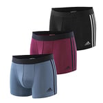 adidas Men's Multipack Trunk (3PK) Boxer Shorts, Black/BER sea/Windsor Wine, XXL