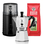 House of Barista Kaffekvarn Inkl. Bialetti Moka 6 Koppar Mokabryggare & Kaffe