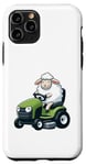 iPhone 11 Pro Cute Sheep Riding Lawn Mower Tractor Design Case