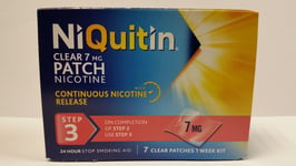 NIQUITIN CLEAR 7MG PATCH NICOTINE STEP 3 - 7 PATCHES
