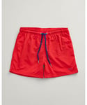 Gant Mens Regular Fit Swim Shorts - Red - Size Medium