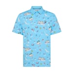 Original Penguin Mens Pete in the Boat Polo Shirt - Blue Grotto, Mediu