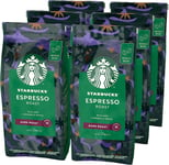 STARBUCKS Espresso Roast Dark Roast Whole Bean Coffee 200g (Pack of 6)