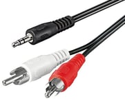 Standard Minijack til 2xPhono kabel - 20 m