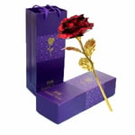 TYXSHIYE 24k Red Rose, 24K Gold Plated Rose Flower with Gift Box and Bag for Lover Mother Friends, Valentine's Day, Mother's Day, Thanksgiving, Birthday, Christmas