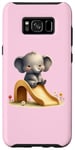 Galaxy S8+ Pink Adorable Elephant on Slide Cute Animal Theme Case