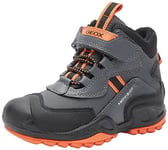 Geox J New Savage Boy B A Sneaker, Dk Grey Orange, 8.5 UK Child