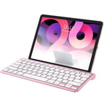 OMOTON Bluetooth Keyboard with Built-in Stand for New iPad 9 2021/iPad 8 2020-10.2, iPad Air 4-10.9, iPad Pro 11, iPad Air 3, iPad Pro 10.5, iPad Mini 6, iPhone 13, Rose Gold