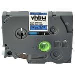 vhbw 1x Ruban compatible avec Brother PT E300VP, E110, E300, E115, E110VP, E200 imprimante d'étiquettes 12mm Noir sur Bleu, extraforte