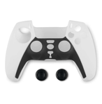 Spartan Gear - Controller Silicon Skin Cover and Thumb Grips (compatible with playstation 5) (colour: Black/White)