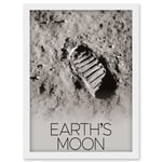 NASA Our Solar System Moon Apollo 11 Boot Print Lunar Surface Artwork Framed Wall Art Print A4