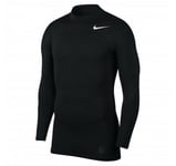 Nike Pro Mock Mens Long Sleeve Top Black Size 2XL Black Gym Workout Run R232-8