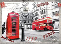 ZZSYU Jigsaw Puzzles 500 Piece For Adults Kids Large Puzzle Set Wooden Puzzle Difficult Puzzle Children'S Educational Toy (London Red Bus And Telephone Booth)