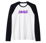 Savage T-Shirt for Men Women | Purple Savage Raglan Baseball Tee