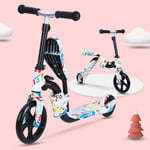 ZYCWBW Scooter for Kids Up Wheels, Adjustable Height Kick Scooters for Boys And Girls, Rear Fender Brake, Lightweight Folding Light Up Kids Scooter, 50 Weight Capacity,White