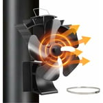 Ventilateur de cheminée sans électricité 5 lames magnétique pour poêle à bois Ventilateur silencieux efficace pour la distribution de l'air chaud