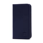 32nd Classic Series - Real Leather Book Wallet Flip Case Cover For Apple iPhone 4 & 4S, Real Leather Design With Card Slot, Magnetic Closure and Built In Stand - Navy Blue