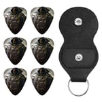 The Elder Scrolls Médiators et support pour médiators de guitare, kit d'accessoires de guitare, médiators avec porte-clés en cuir pour guitare électrique, basse, ukulélé