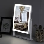 FENCHILIN Hollywood Sminkbordsspegel med Ljus Touch-funktion 360° Snurrande Bordsspegel 25 x 30 CM vit 25*30CM