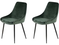 Chaise Lot de 2 C. Bari vert sapin velours