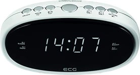 ECG RB 010 White Radio-réveil - Tuner FM - 10 présélections - Horloge numérique/réveil - Réveil par Radio/réveil - Fonction réveil - Minuteur d'arrêt Blanc