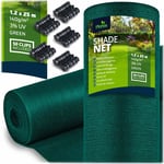 Skuggnät 1,2x25m 140g/m2 + 50 klämmor grön