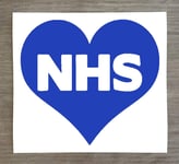 NHS Heart - Fun Sticker Decal For Car, Home, Laptops, Walls, Mirrors - HSS603 (Small - 9cm x 10cm, Royal Blue)