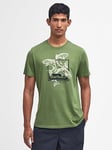 Barbour Fishing Graphic Short Sleeve Tailored T-shirt - Green, Green, Size 3Xl, Men