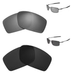 Walleva Titanium+Black Polarized Lenses For Oakley Square Wire II(OO4075 Series)