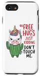 iPhone SE (2020) / 7 / 8 Free Hugs Just Kidding Don't Touch Me, Funny Unicorn Cactus Case