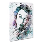 Big Box Art Vivian Leigh in Abstract Canvas Wall Art Framed Picture Print, 30 x 20 Inch (76 x 50 cm), White, Grey, Black