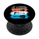 Electric And Acoustic Guitars Within Paint Brush Strokes PopSockets Swappable PopGrip