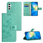 Samsung Galaxy A55 Mobilfodral med fjärilar, Grön