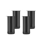 (Svart) 20CM Justerbar Möbelben, 4PCS Höjdjusterbart Bordben Metall Möbelben Rostfritt Stålbordben Möbelben Med Skruvar Cabi