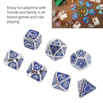 (Silver Transparent phire Blue)Board Game Polyhedral Dice Gear Colorful Metal