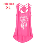 Casual Tops Sling Tank Spaghetti Straps Rose Red Xl