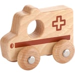 VIGA Träbil, Ambulans, H: 4,2 cm, L: 9 cm, B: 7,5 cm, 1 st.