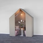 Tyst rum - Half a hut med frontskärm och kabelkanal, Textil Slope 250 -17 Sand