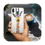 Mobile Phone Cases Bags for iPhone X XR XS 11 Pro Max 10 7 6 6s 8 Plus 4 4S 5 5S SE 5C Coque Watercolor Giraffe Friendship-image 5-For iphone XR
