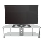 AVF SDC1400 Shaped Universal Clear & Chrome TV Stand For Up To 65"
