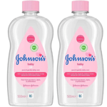 2XJOHNSON'S Baby Oil 500 ml, Leaves Skin Soft and Smooth Ideal for Delicate Skin