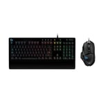 Logitech G G502 HERO Wired Gaming Mouse and G213 RGB Gaming Keyboard - mice with programmable buttons and adjustable weights - customisable backlit keyboard with tactile keys - PC/Laptops, Black
