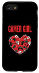 Coque pour iPhone SE (2020) / 7 / 8 Gamer Girl Heart Gaming, jolis cadeaux de jeux vidéo pour femmes et filles