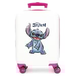 Disney Joumma Adorable Stitch Valise de Cabine Blanche 33 x 50 x 20 cm Rigide 2 kg Fermeture à Combinaison latérale ABS 2 kg 33 L Bagage à Main, Blanc, Talla única, Valise Cabine