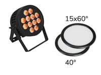 Set LED IP PAR 12x8W QCL Spot + 2x Diffuser cover (15x60Â° and 40Â°)