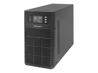 Qoltec - Ups - Effektfaktor 1,0, Lcd, Epo, Online - Ac 110-300 V - 3000 Watt - 3000 Va - 7 Ah - Rs-232, Usb, Rj-45 - Utgångskontakter: 4 - Svart